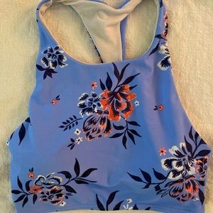 Cotton on body blue floral swim top XS NWOT